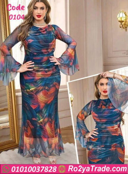 فستان صيفي طويل شيفون