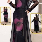 دريس صيفي طويل مشجر ورد