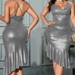 فستان سهرة حريمي لامع قصير - كود 0152