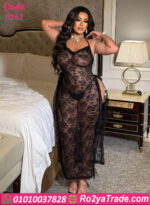 لانجري طويل دانتيل أسود