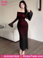 فستان صيفي طويل أوف شولدر