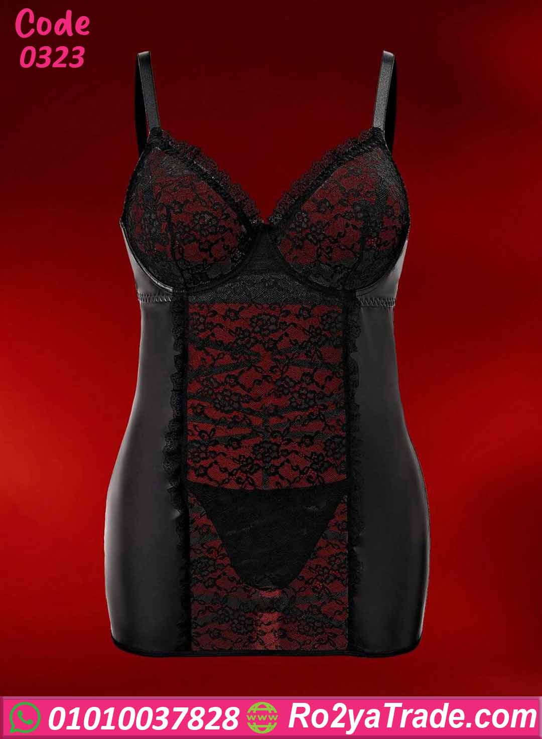 0323 لانجري دانتيل قصير بيج سايز