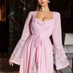 لانجري قصير دانتيل وردي