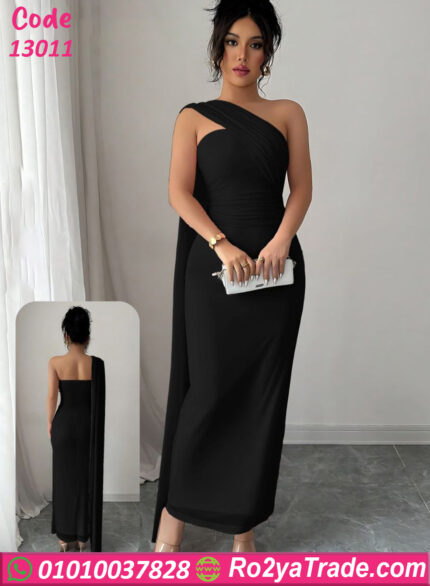 فستان سواريه كتف واحد 13011