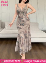 فستان صيفي طويل ورد 13029