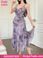 فستان صيفي طويل ورد 13029