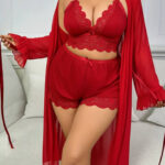 طقم لانجري أحمر كود 166