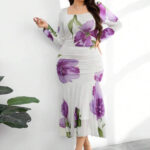 فستان ورد طويل كود 170