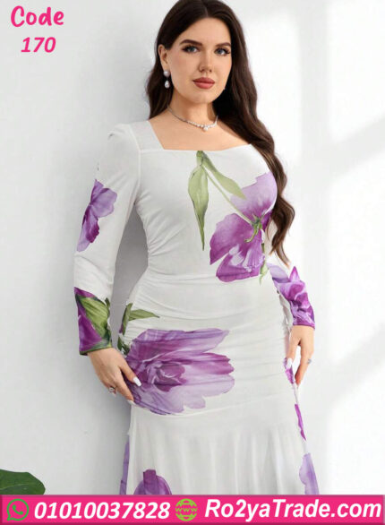 فستان ورد طويل كود 170