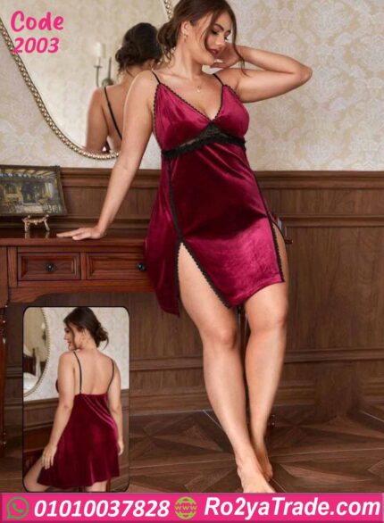 لانجري شتوي قطيفة بيج سايز