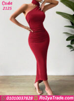 فستان أحمر صيفي طويل