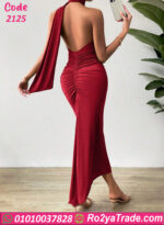 فستان أحمر صيفي طويل