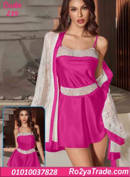 لانجري قصير مع روب دانتيل كود 239