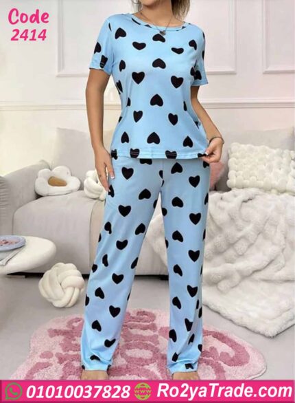 بيجامة نسائية صيفي قلوب