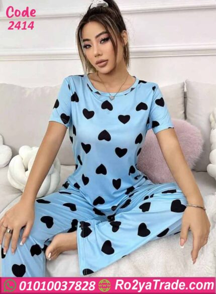 بيجامة نسائية صيفي قلوب