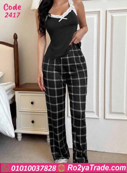 بيجامة نسائية صيفي كاروهات