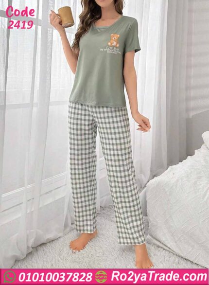بيجامة نسائية صيفي كاروهات