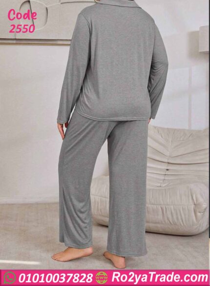 بيجامة حريمي شتوي بيج سايز بأزرار