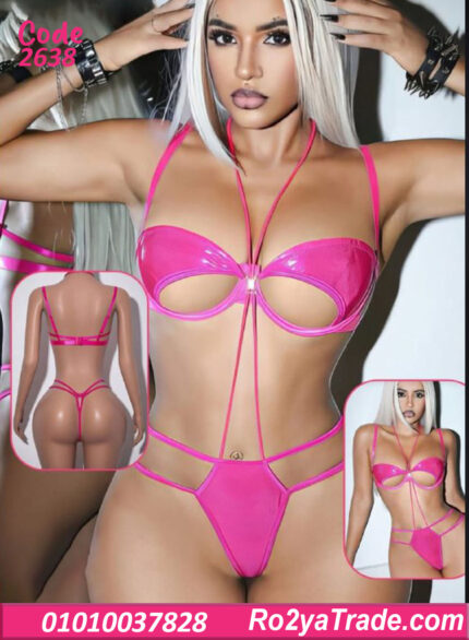 لانجري جلد لامع بينك