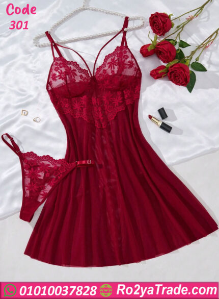 لانجري دانتيل أحمر