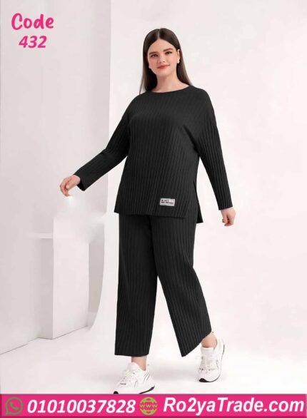 بيجامة شتوي مضلعة كود 432