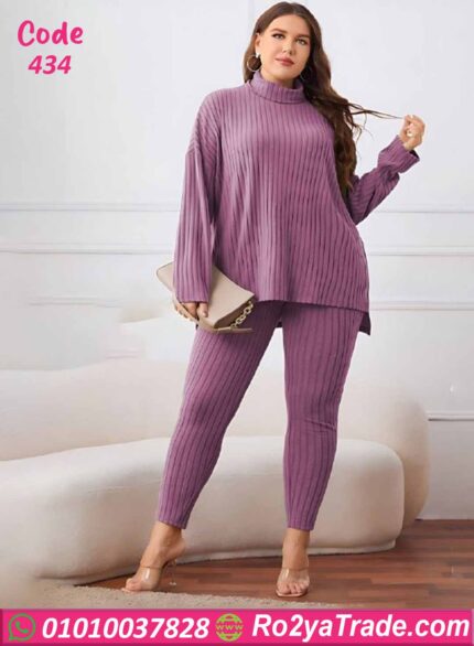 بيجامة شتوي مضلعة كود 434