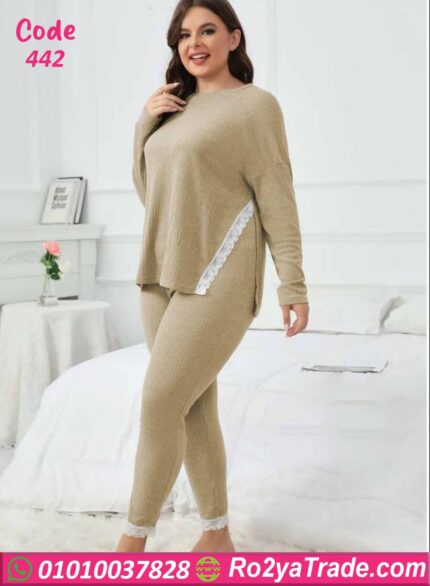 بيجامة حريمي شتوي بيج سايز كود 442