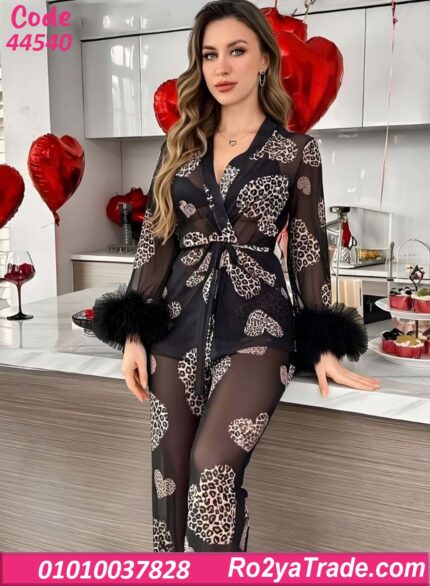 بيجامة حريمي صيفي 3 قطع