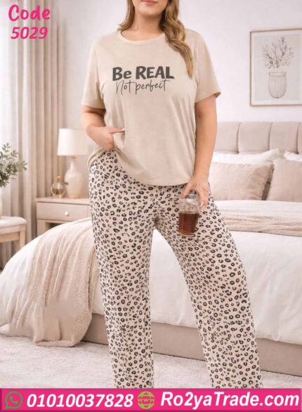 بيجامة حريمي بيج سايز صيفي 5029