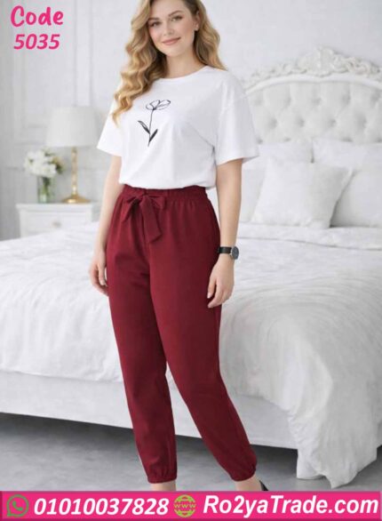 بيجامة حريمي صيفي قطعتين 5035