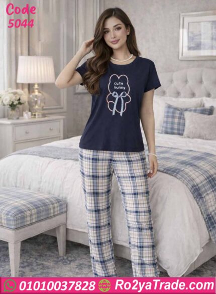بيجامة حريمي صيفي قطعتين 5044