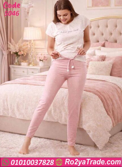 بيجامة حريمي صيفي منقطة 5046