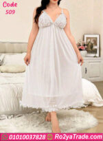 لانجري طويل شيفون أبيض كود 509