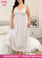 لانجري طويل شيفون أبيض كود 509