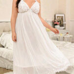 لانجري طويل شيفون أبيض كود 509