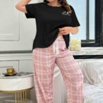 بيجامة صيفي حريمي كاروهات