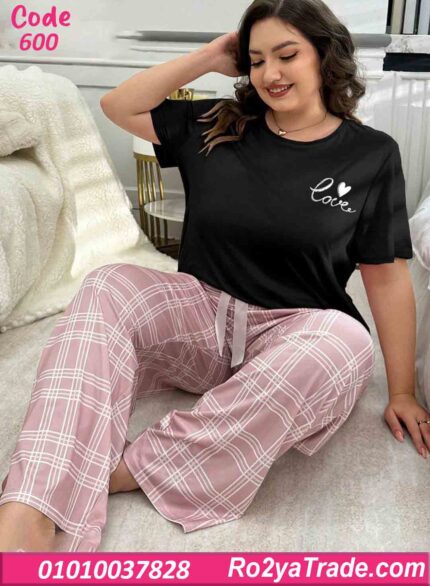 بيجامة صيفي حريمي كاروهات