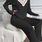 بيجامة حريمي شتوي مضلع كود 620