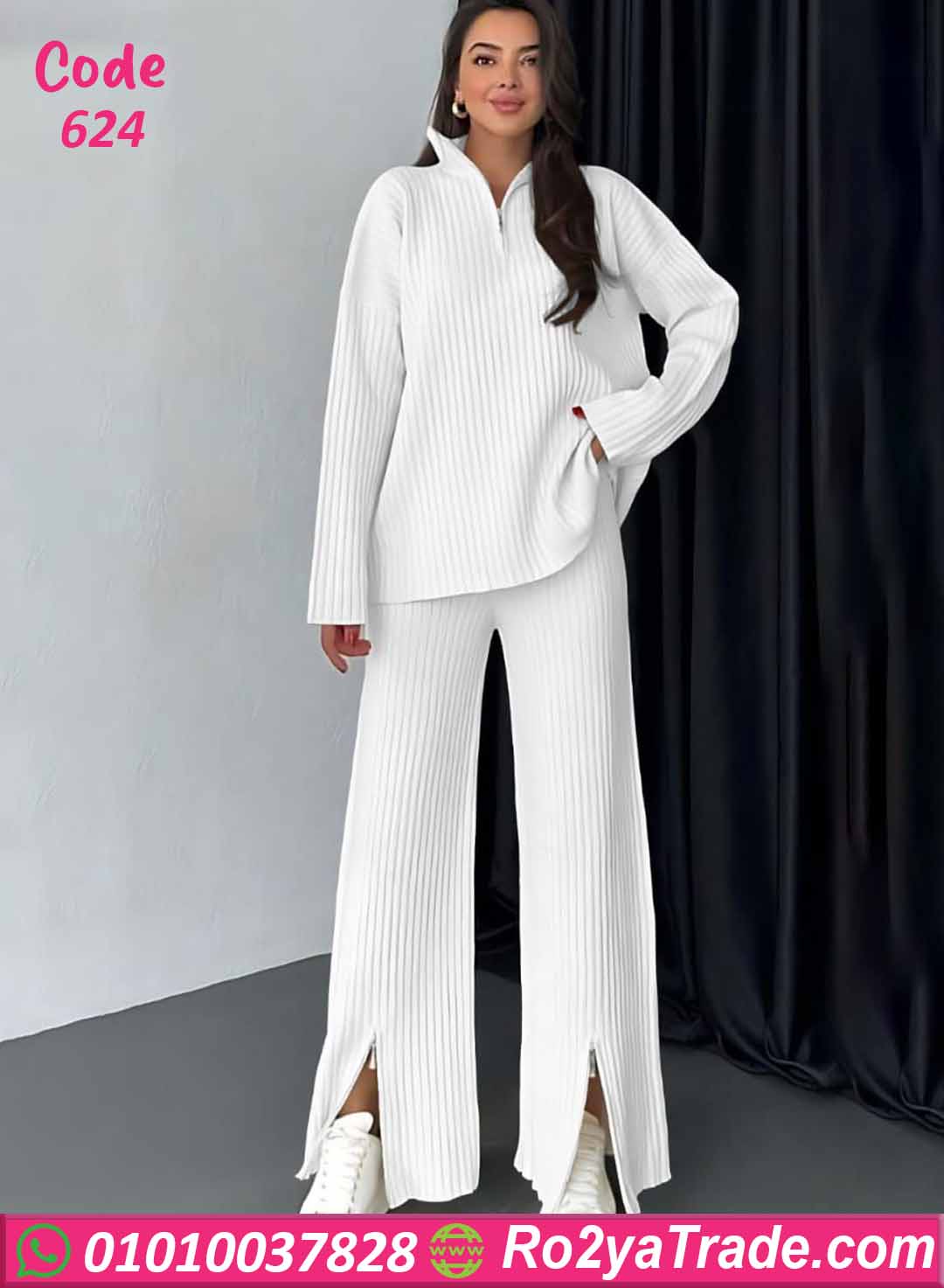 624-4 بيجامة حريمي شتوي مضلع كود 624