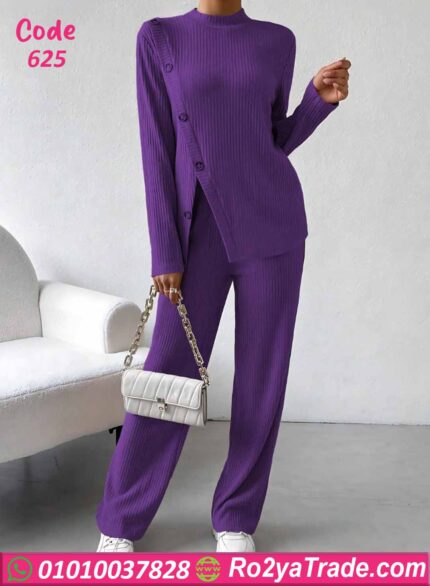 بيجامة حريمي شتوي مضلع كود 625