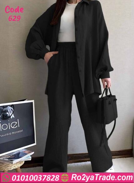 طقم حريمي صيفي مضلع كود 629