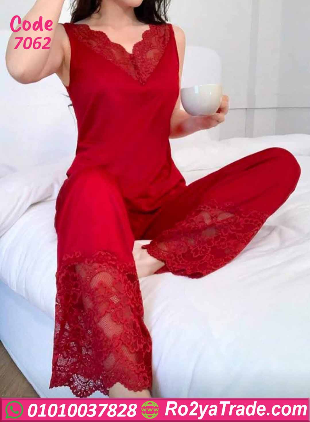 بيجامة حريمي دانتيل صيفي