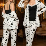 بيجامة حريمي قلوب صيفي L-420