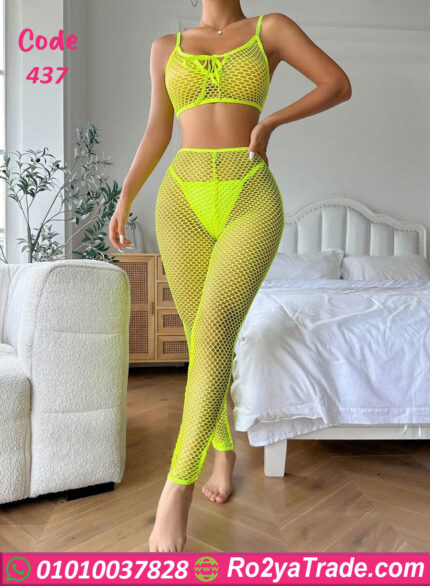 طقم توب وبنطلوب شبك - كود 437