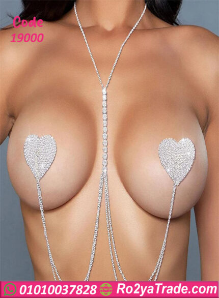 سلسلة حمالة صدر كريستال مع ملصقات للنساء - كود 19000